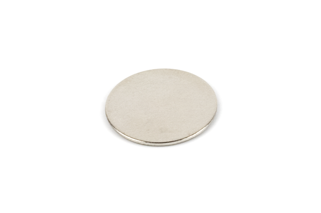 PLACA IMAN ADHESIVA REDONDA D.15X0.6 MM. NIQUELADO