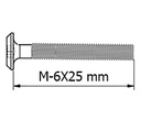 TORNILLO EMBELLECEDOR M-6X25 MM. CABEZA ANCHA ALLEN CINCADO