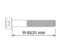 TORNILLO DIN912 M-8X20 MM. CABEZA CILINDRICA ALLEN CINCADO