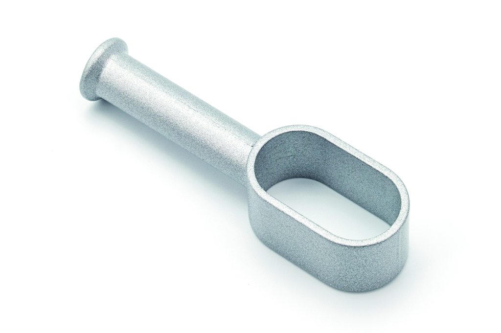 SOPORTE P/BARRA OVAL HIBRIDO SUPERIOR PASANTE PLATA MATE*