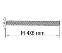 TORNILLO TIRADOR M-4X8 MM. CABEZA ALOMADA COMBI CINCADO