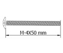 TORNILLO TIRADOR M-4X50 MM. CABEZA ALOMADA COMBI CINCADO