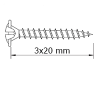 TORNILLO TIRADOR DIRECTO DIN3128 18-3,0X20 MM. CABEZA ALOMADA PZ CINCADO