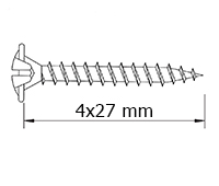 TORNILLO TIRADOR DIRECTO DIN3128 20-4,0X27 MM. CABEZA ALOMADA PZ CINCADO