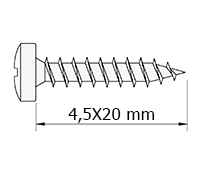 TIRAFONDO DIN7505B 21-4,5X20 MM. CABEZA REDONDA PZ CINCADO