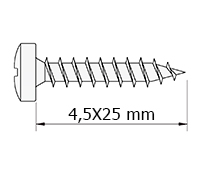TIRAFONDO DIN7505B 21-4,5X25 MM. CABEZA REDONDA PZ CINCADO