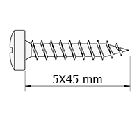 TIRAFONDO DIN7505B 22-5,0X45 MM. CABEZA REDONDA PZ CINCADO