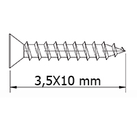 TIRAFONDO DIN7505A 19-3,5X10 MM. CABEZA PLANA PZ CINCADO