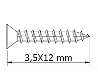 TIRAFONDO DIN7505A 19-3,5X12 MM. CABEZA PLANA PZ CINCADO