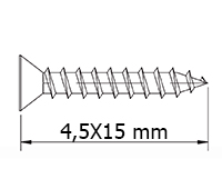TIRAFONDO DIN7505A 21-4,5X15 MM. CABEZA PLANA PZ CINCADO