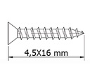 TIRAFONDO DIN7505A 21-4,5X16 MM. CABEZA PLANA PZ CINCADO