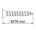 TIRAFONDO DIN7505A 22-5,0X70 MM. CABEZA PLANA PZ CINCADO