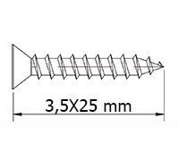 TIRAFONDO LINEA TOP DIN7505A 19-3,5X25 MM. CABEZA PLANA PZ CINCADO