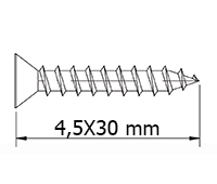 TIRAFONDO LINEA TOP DIN7505A 21-4,5X30 MM. CABEZA PLANA PZ CINCADO