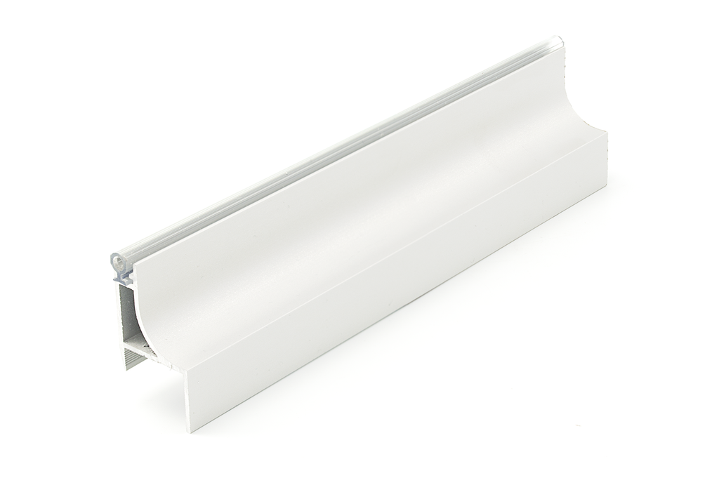 CORTE (761 MM.):  PERFIL TIRADOR GOLA ALTO AG19 MM. C/GOMA ALUMINIO BLANCO MATE (EN 4.000 MM.)