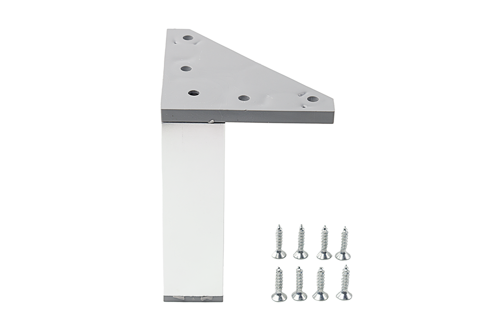 (KP) PATA TUBO 30X30 H110 MM. PLACA+8 TOR.+ALUM BRILLO+ CKP043+CKP044+CKP045