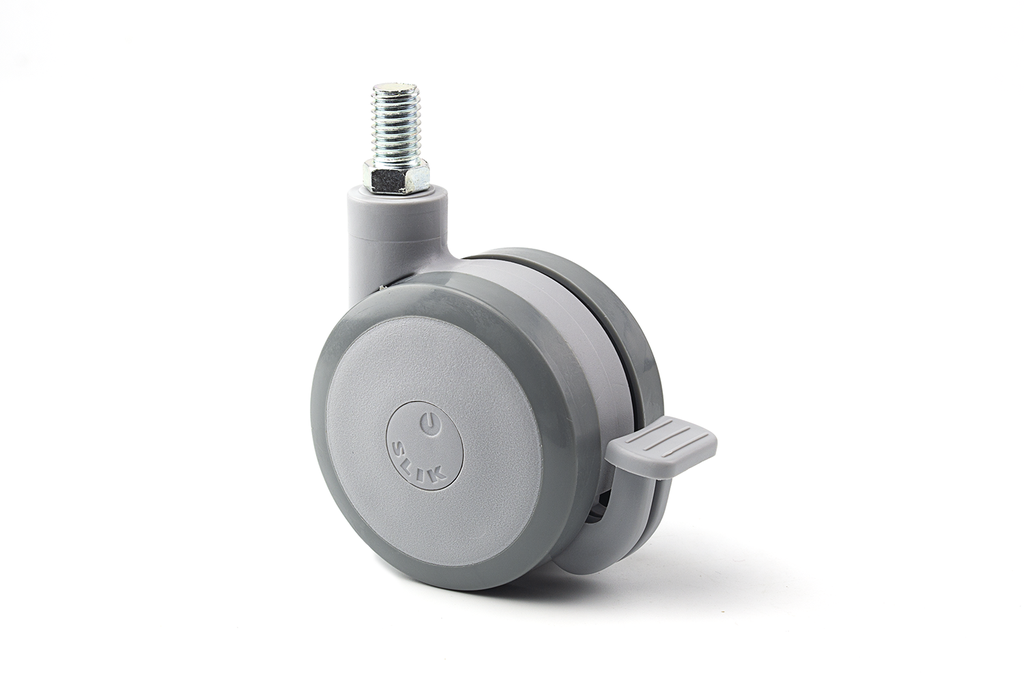 (KP) RUEDA "SLIK" D.60 S NYLON GRIS G GRIS PERNO M10X15 MM. FRENO GRIS CKP028+CKP029 SD 