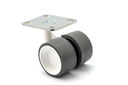 (KP) RUEDA "F60" D.60 S NYLON BLANCO D BLANCO G GRIS C/PLETINA 62X62 MM. CKP033+CKP031 SD