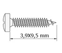 CA0738 TORNILLO CHAPA DIN7981 7X3/8'' (3,9X9,5 MM.) CABEZA REDONDA PH CINCADO SD