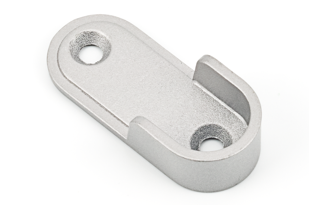 SOPORTE P/BARRA OVAL ALU 16 ZAMAK GRIS PLATA