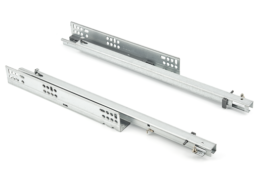 [4711304] GUIA CORREDERA OCULTA EXTRACCION PARCIAL C/AMORTIGUACION P/COSTADO 19 METAL L450 MM. (JGO.)