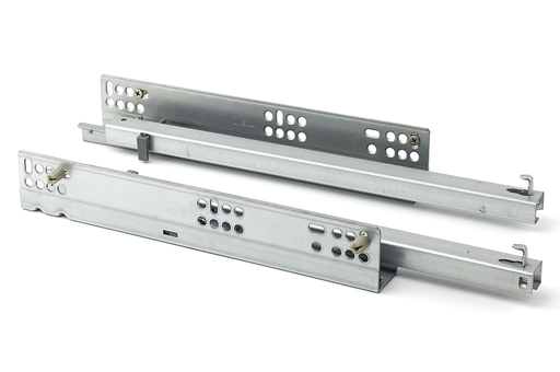 [4711472] GUIA CORREDERA OCULTA EXTRACCION PARCIAL C/AMORTIGUACION P/COS 16 METAL L350 MM. M/D 8X10 MM. (JGO.)