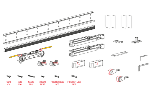 [4780218] KIT 1 PUERTA MADERA 1800 MM. P/SISTEMA PUERTAS DE PASO MAGIC 2