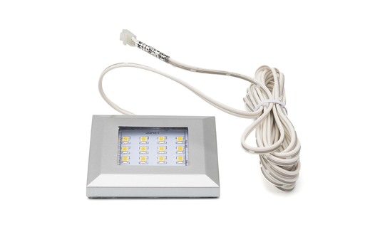 [6002824] FOCO LED "SQUERE 2S" 55X55 MM. 1,2 W. BLANCO CALIDO C/CABLE 2000 MM. ALUMINIO