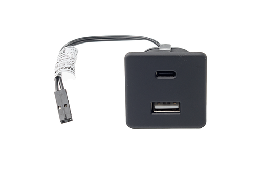 [6006602] CARREGADOR USB-A + USB-C 36X36 MM. 12 V. A/CABLE L150 MM. NEGRE