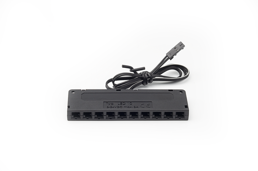 [6014310] CAJA 10 CONEXIONES C/CABLE L500 MM. C/PLUG MACHO NEGRO