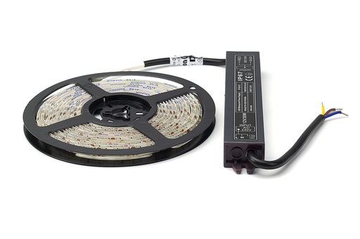 [6033720] TIRA LED 2835 9,6 W./M.L. A/SILICONA A/TRANSFORMADOR 30 W. IP67 BLANC NATURAL L3800 MM. SD