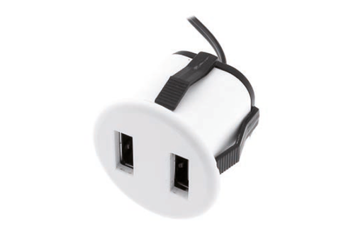 [6035301] CARREGADOR USB D35 MM. 12 V. A/CABLE L150 MM. BLANC SD