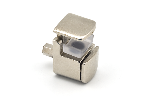 [6814207] SOPORTE ESTANTE P/CRISTAL C/SUJECION CLIP PORTOFINO U.0-8 MM. D.5 MM. NIQUELADO