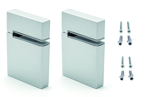 [6870026] SOPORTE ESTANTE PARED DECORATIVO "CUADRADO" 4/40 MM. 40 KG. ALUMINIO PLATA (JGO. 2 UDS.)