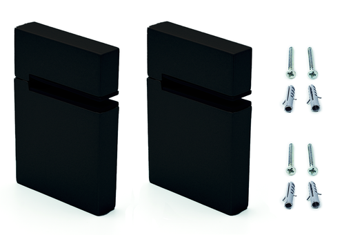 [6870053] SOPORTE ESTANTE PARED DECORATIVO "CUADRADO" 4/40 MM. 40 KG. NEGRO RAL 9005 (JGO. 2 UDS.)
