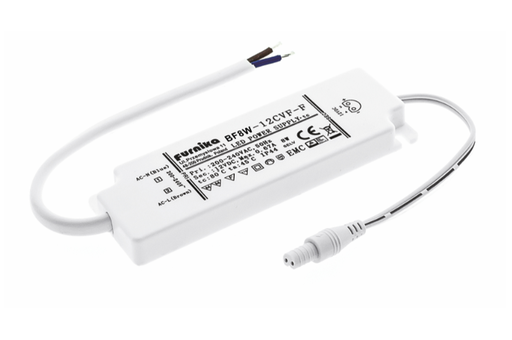 [690040008] SET TRANSFORMADOR LED "SLIM" IP44 08 W. A/CABLE 200 MM. PTES ESTANYADES A/CONNECTOR FEMELLA IP44 BLA
