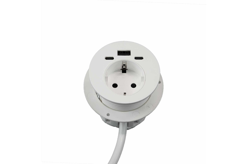 [7919136401] MULTITOMA EXIT SPOT A2C D.60 MM. C/USB-A USB-C CARGA USB-C DATOS BLANCO