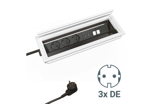 [7919139101] PASACABLES C/MULTITOMA EXIT 45 PLUS 120X320X25 MM. C/3 SCHUKOS USB-A USB-C BLANCO