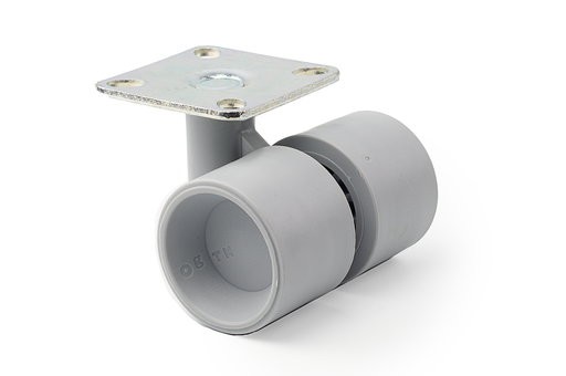 [7965090310] RUEDA "F40" D.40 MM. S NYLON GRIS 014 G GRIS 014 C/PLETINA 47X47 MM.