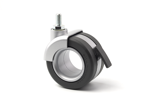 [7965139924] RUEDA "ROTOLA OFFICE" D.68 MM. S NYLON ALUMINIO G GRIS PERNO M8X15 MM. FRENO GRIS