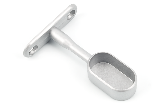 [0405726] SOPORTE P/BARRA OVAL SUPERIOR CIEGO 30X70 MM. GRIS PLATA