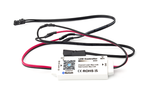 [8007010257] CONTROLADOR LED WIFI 5-24V C/PLUG MACHO + HEMBRA BLANCO/NEGRO/ROJO