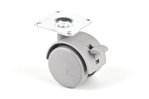 [9504093] RUEDA "SERIE 40" D.40 MM. C/PLETINA 42X42 MM. C/FRENO GRIS