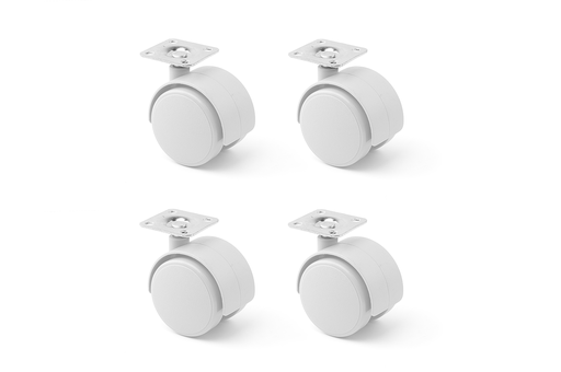 [9505003] BOSSA 4 RODES D.50 MM. A/PLATINA 38X38 MM. BLANC