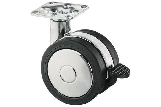 [9506097] RODA "310" D.60 MM. S CROM G NEGRE A/PLATINA A/FRE NEGRE