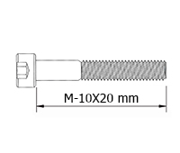 [LMZ1020] TORNILLO DIN912 M-10X20 MM. CABEZA CILINDRICA ALLEN CINCADO