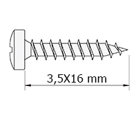 [TPRZ1916] TIRAFONDO DIN7505B 19-3,5X16 MM. CABEZA REDONDA PZ CINCADO