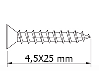 [TPZ2125] TIRAFONDO DIN7505A 21-4,5X25 MM. CABEZA PLANA PZ CINCADO