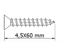 [TPZ2160] TIRAFONDO DIN7505A 21-4,5X60 MM. CABEZA PLANA PZ CINCADO
