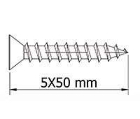 [TPZ2250] TIRAFONDO DIN7505A 22-5,0X50 MM. CABEZA PLANA PZ CINCADO